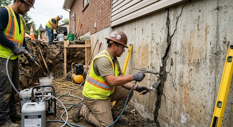 Cracked Foundation Repair in Foster, RI