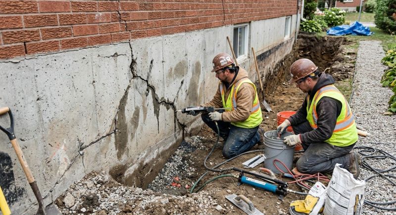 Cracked Foundation Repair in South Easton, MA