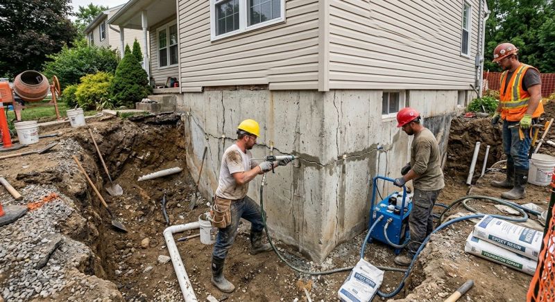 Cracked Foundation Repair in Warren, RI