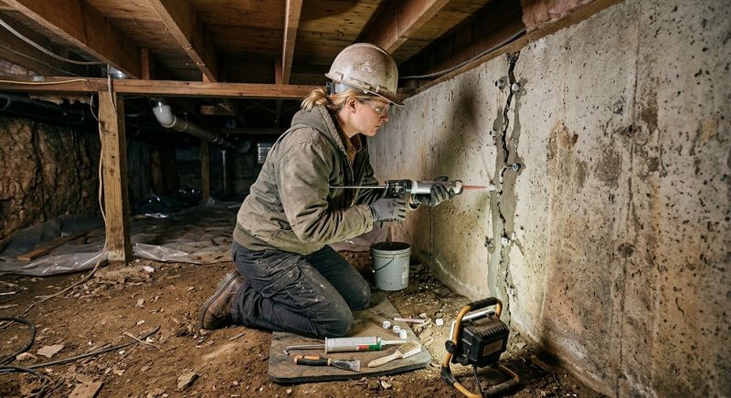 Crawlspace Foundation Repair in Lakeville, MA