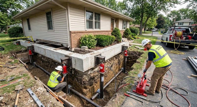 Foundation Jacking in Holbrook, MA