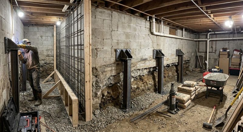 Foundation Stabilizing in Millis, MA