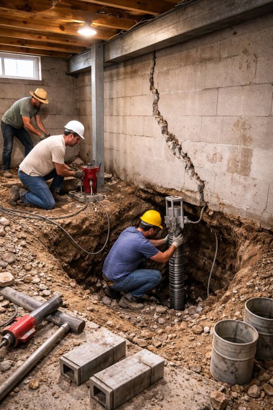 Foundation Structural Repair in Attleboro Falls, MA