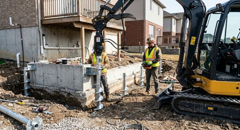 Helical Piers Installation in Rehoboth, MA