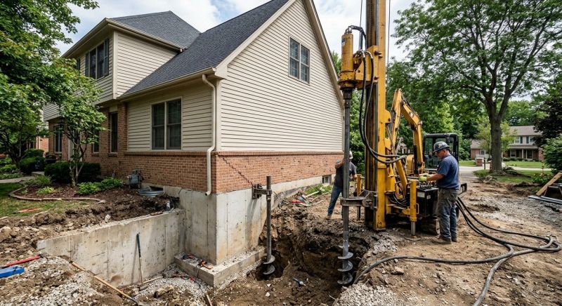 Helical Piers Installation in Rehoboth, MA