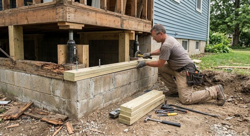 House Foundation Repair in East Greenwich, RI