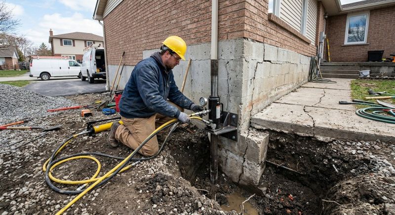 Sinking Foundation Repair in Randolph, MA
